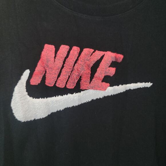 Nike Sportswear Crew Shirt Men's Short Sleeve Black University Red/White Medium - Picture 4 of 9